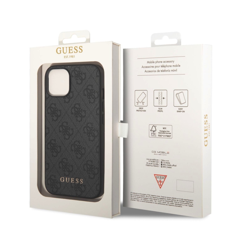 Guess 4G Zadný Kryt pre iPhone 14 Brown