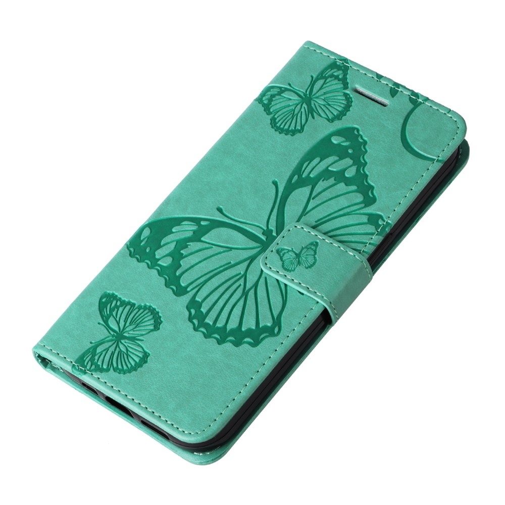 Big Butterfly knižkové púzdro na Xiaomi Redmi Note 14 5G - mdorozelené