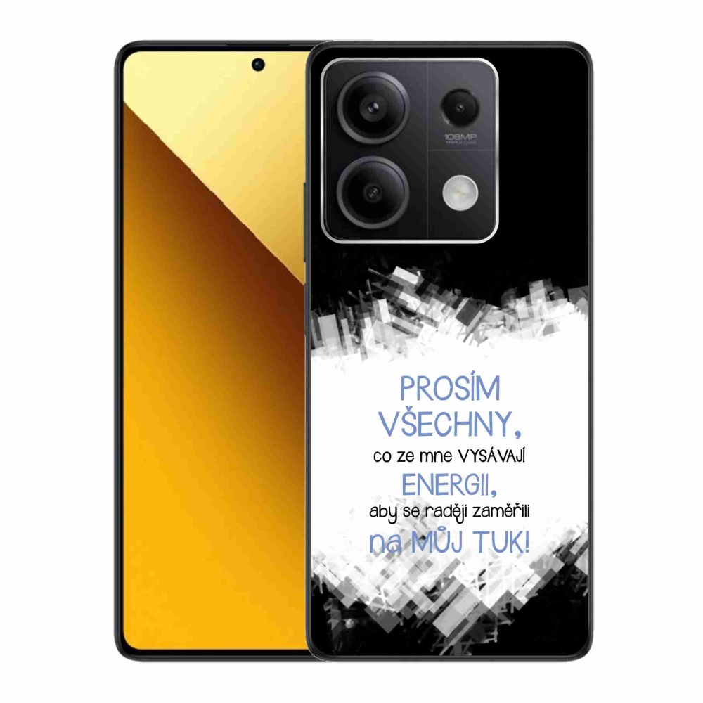 Gélový kryt mmCase na Xiaomi Redmi Note 13 5G - vtipný text 1 modrý