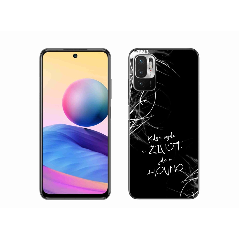Gélový kryt mmCase na Xiaomi Redmi Note 10 5G - vtipný text 16 čierne pozadie