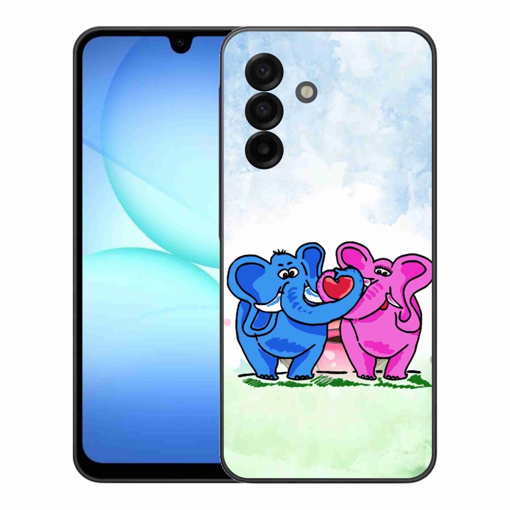 Gélový kryt mmCase na Samsung Galaxy A17 4G/5G - zamilovaní slony
