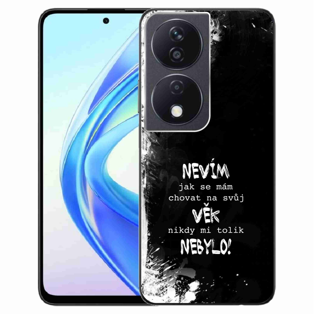 Gélový kryt mmCase na Honor X7b/Honor 90 Smart - vtipný text 14 čierne pozadie
