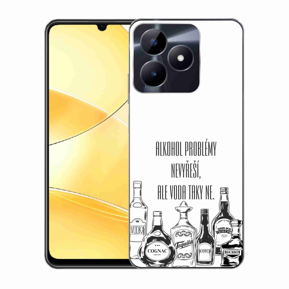 Gélový kryt mmCase na Realme C51/C53 - vtipný text biele pozadie