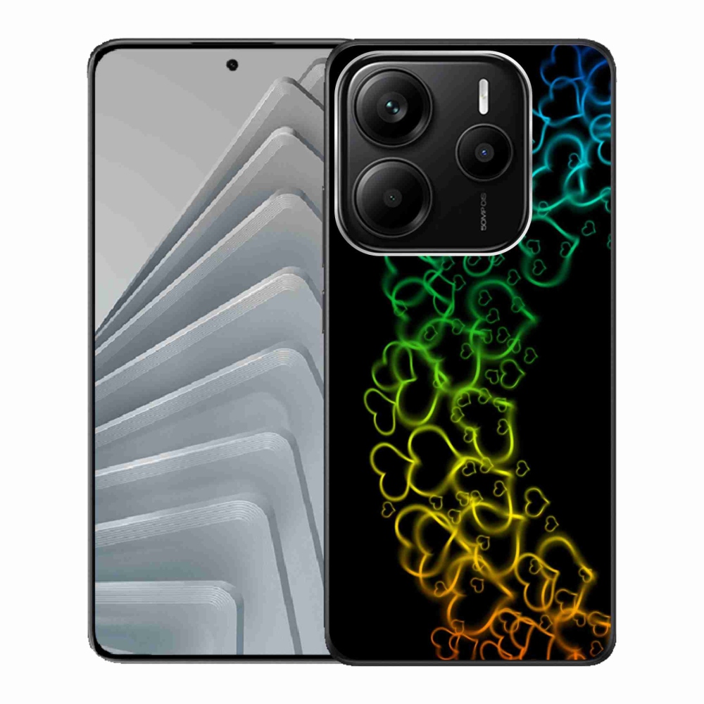 Gélový kryt mmCase na Xiaomi Redmi Note 14 5G - farebná srdíčka