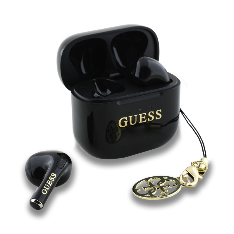 Guess Classic Logo Charm TWS Bezdrôtové Slúchadlá Black