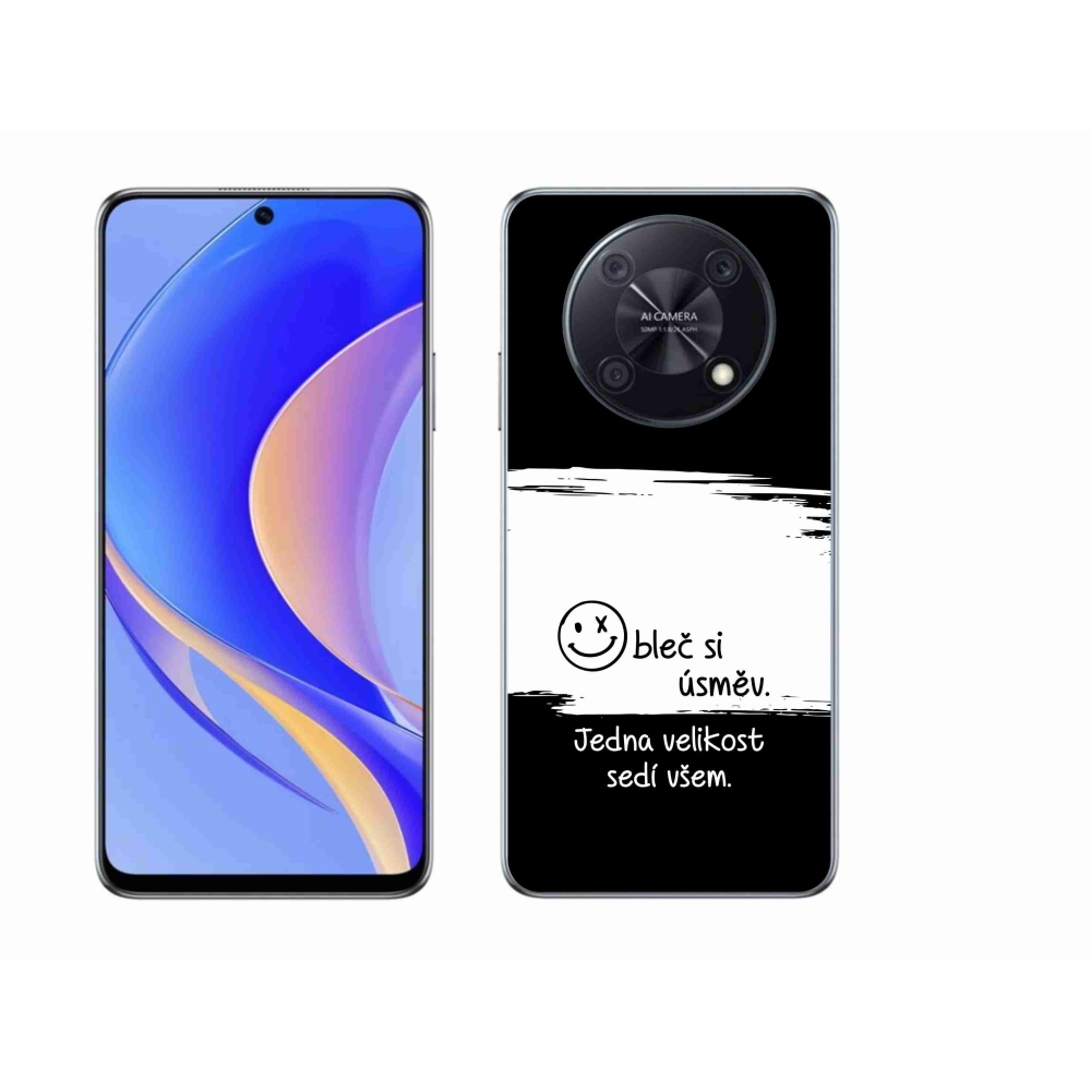 Gélový kryt mmCase na Huawei Nova Y90 - vtipný text 8 bieločierne pozadie