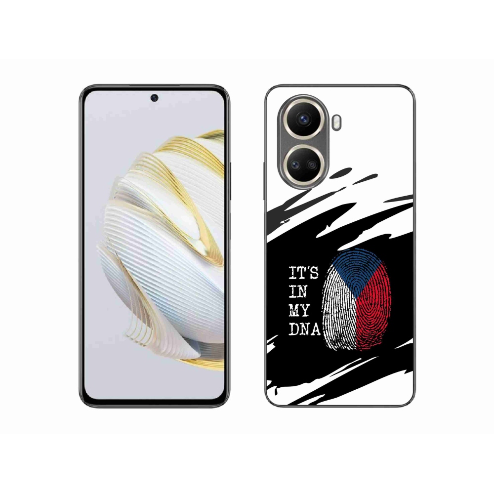 Gélový kryt mmCase na Huawei Nova 10 SE - vlajka odtlačok prsta čiernobiele pozadie