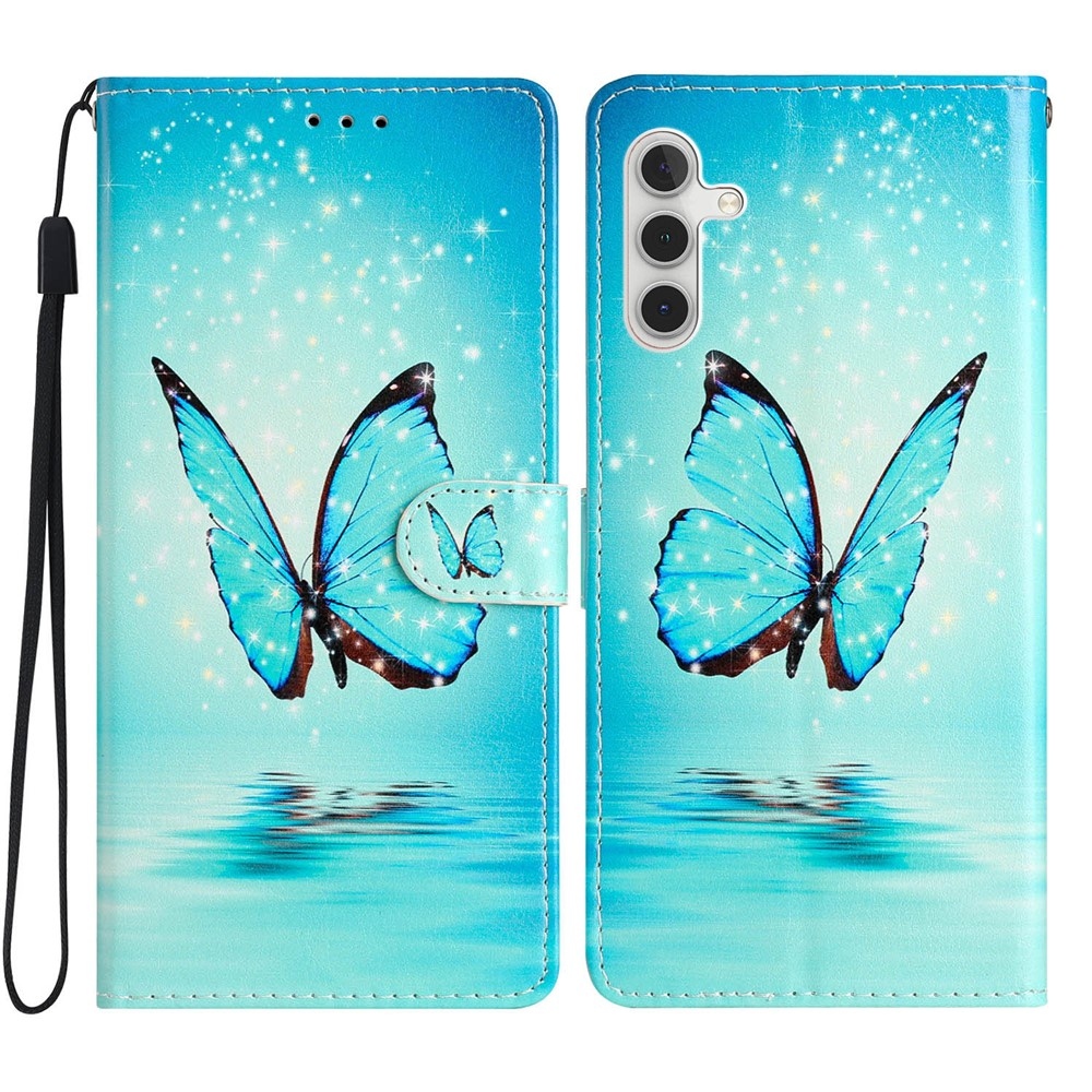 Unique knižkové púzdro na Samsung Galaxy S25 FE - modrý motýľ