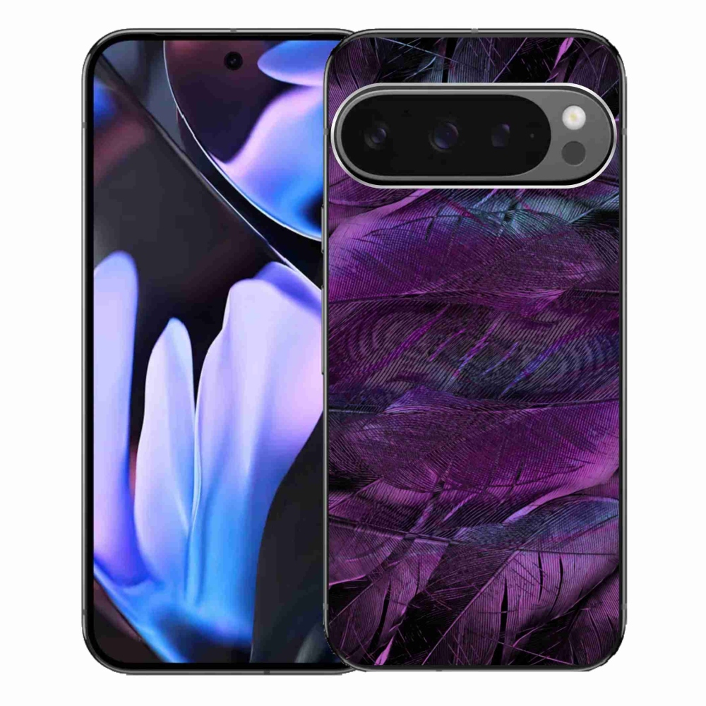 Gélový kryt mmCase na Google Pixel 9 Pro XL - fialové pierka