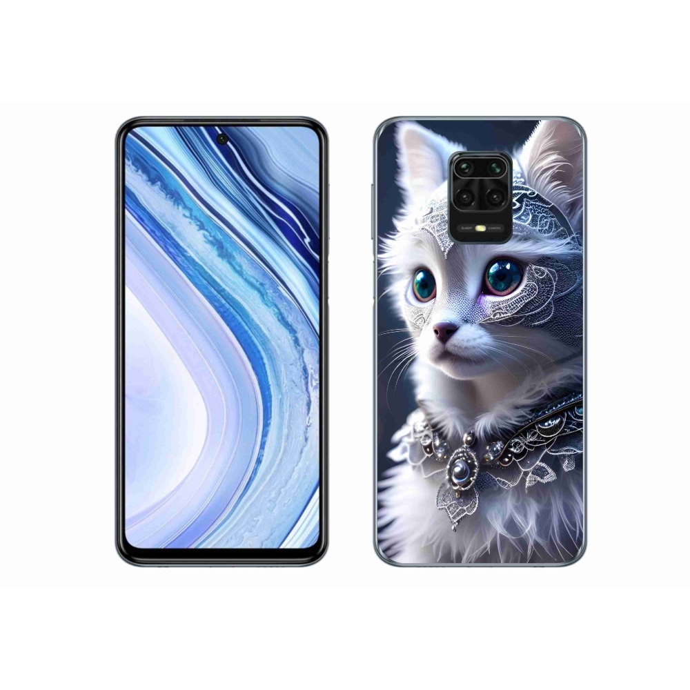 Gélový kryt mmCase na Xiaomi Redmi Note 9 Pro - biela mačka