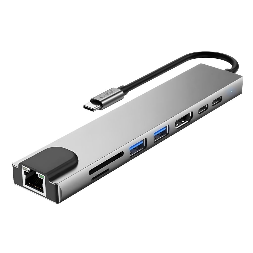 Tech-Protect HB09 USB-C adaptér 8v1 s HDMI, USB, RJ45 a čítačkou kariet