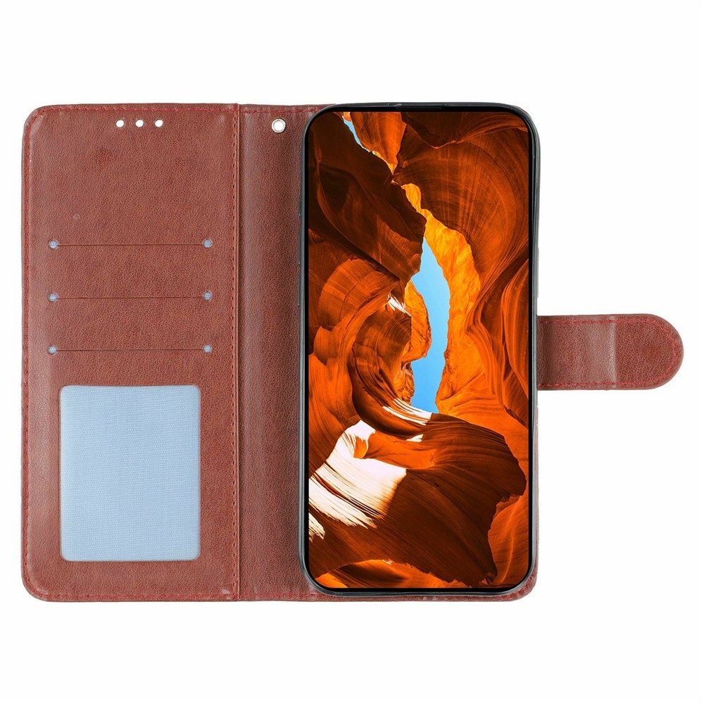 Roses knižkové púzdro na Xiaomi Redmi 15 5G - hnedé