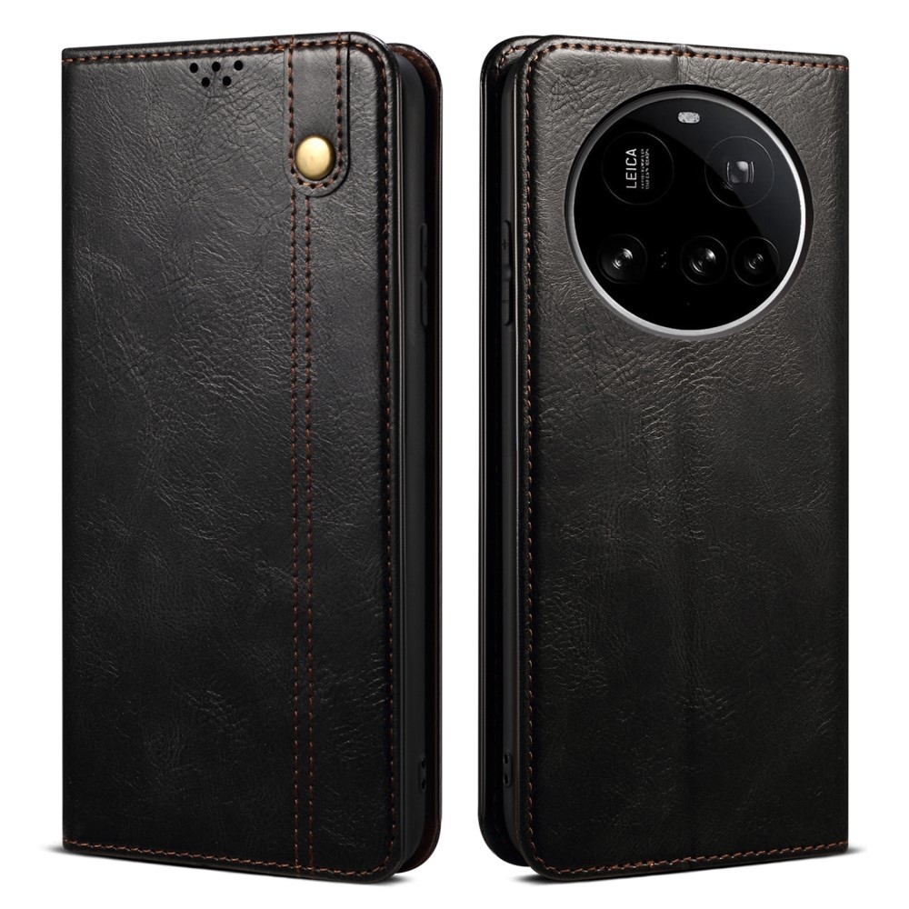 Waxy knižkové púzdro na Xiaomi 15 Ultra - čierne