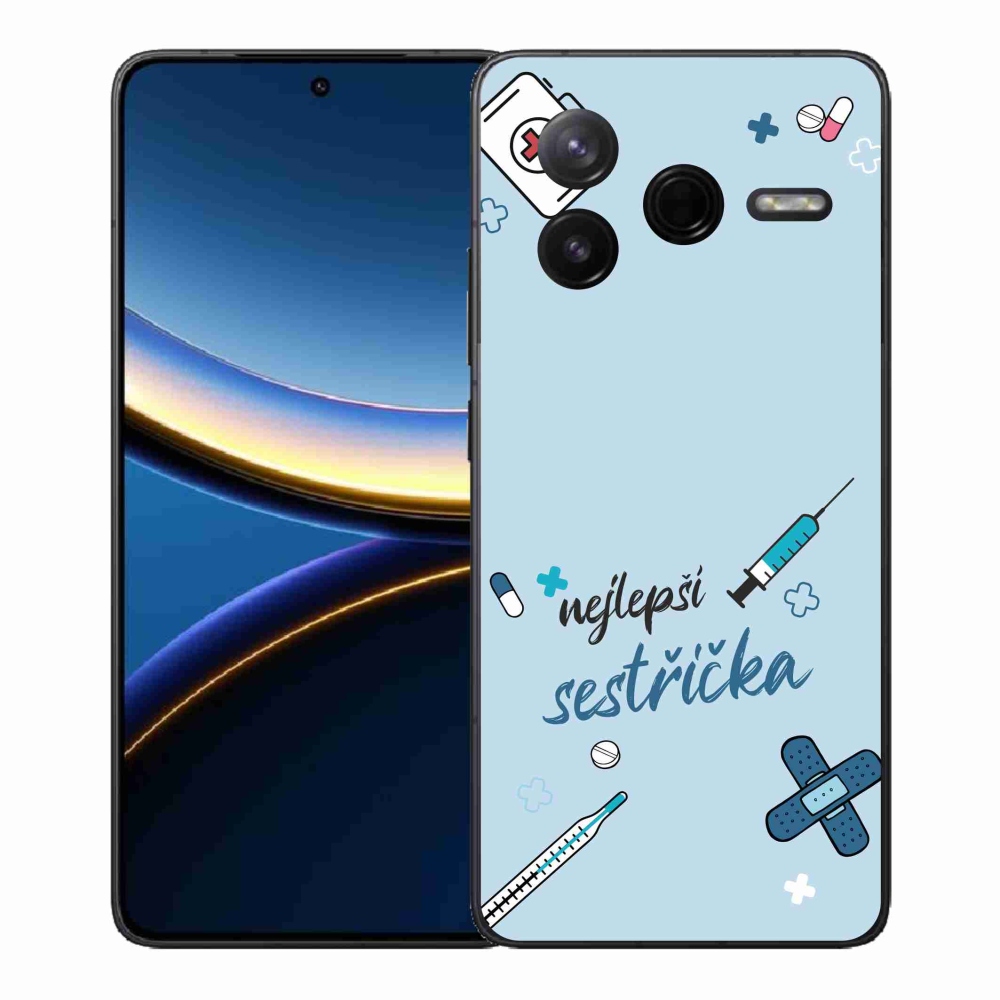 Gélový kryt mmCase na Xiaomi Poco F7 Pro - najlepšia sestrička modré pozadie