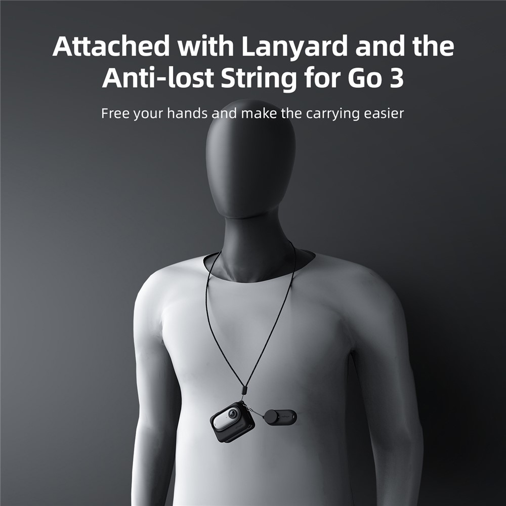 Silikónový ochranný obal AMAGISN s pútkom pre Insta360 GO 3S - šedé