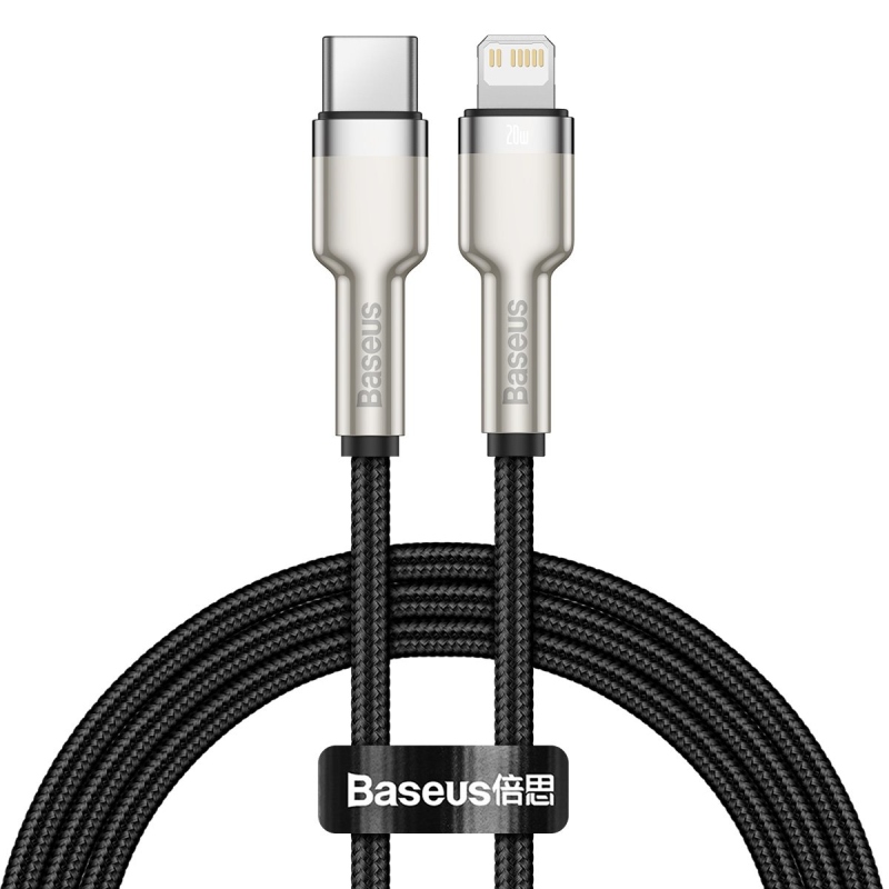 Baseus Cafule Metal Series Dátový Kábel USB-C - Lighting 20W 1m Black
