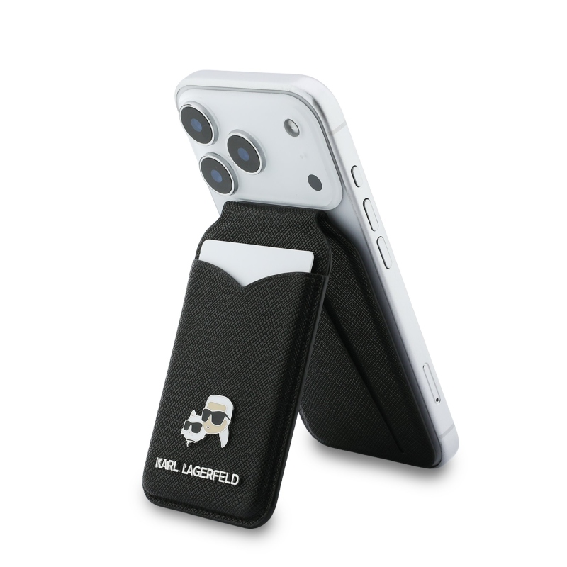 Karl Lagerfeld Mirror MagSafe Cardslot peňaženka so stojanom čierna