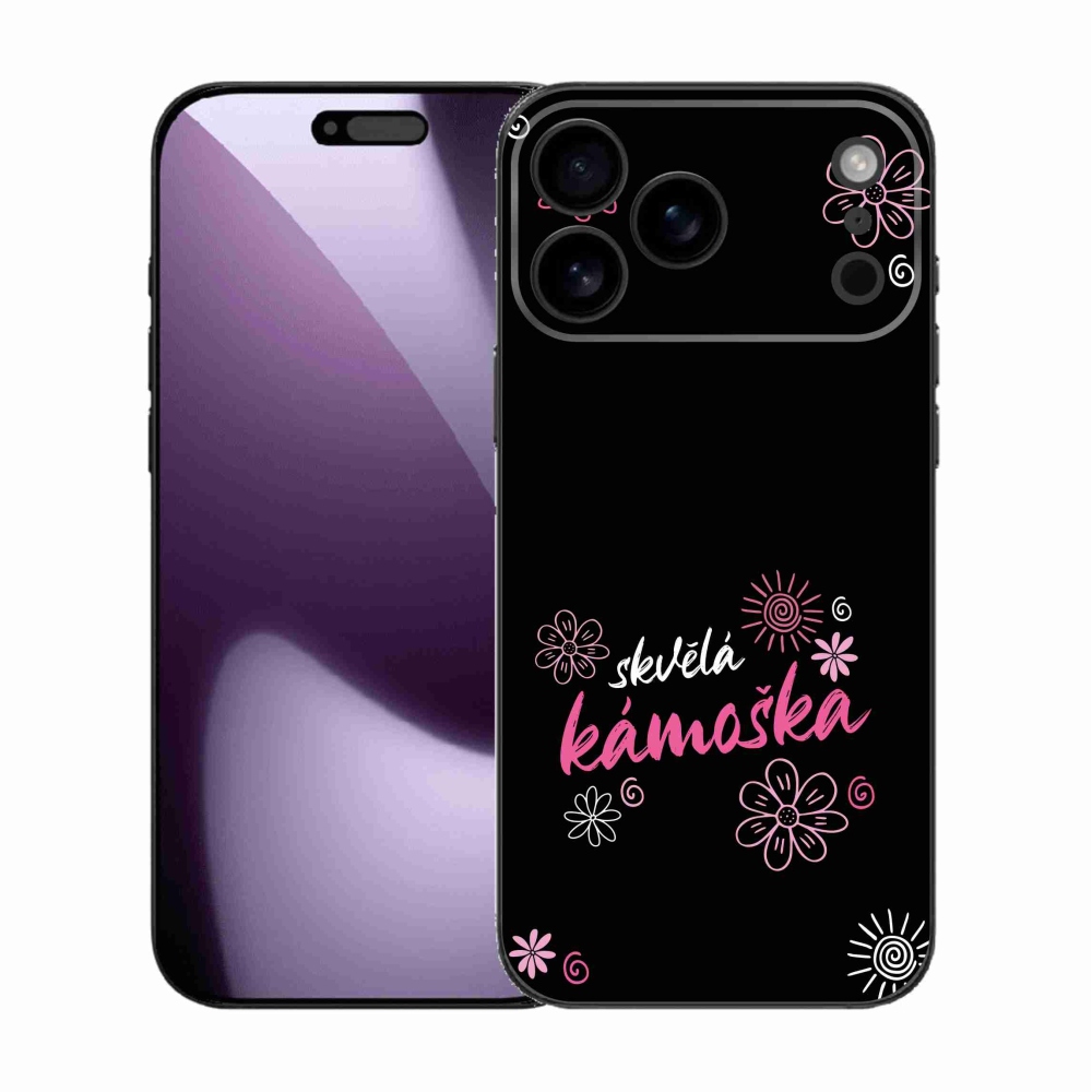 Gélový kryt mmCase na iPhone 17 Pro Max - skvelá kamoška čierne pozadie