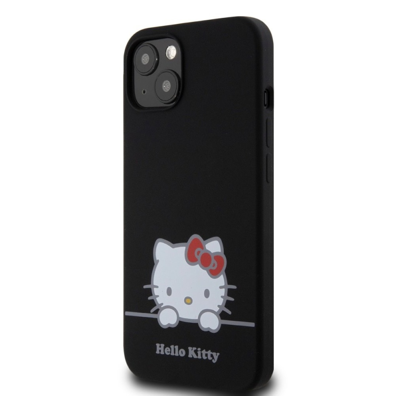 Hello Kitty Liquid Silicone Daydreaming Logo Zadný Kryt pre iPhone 13 Black