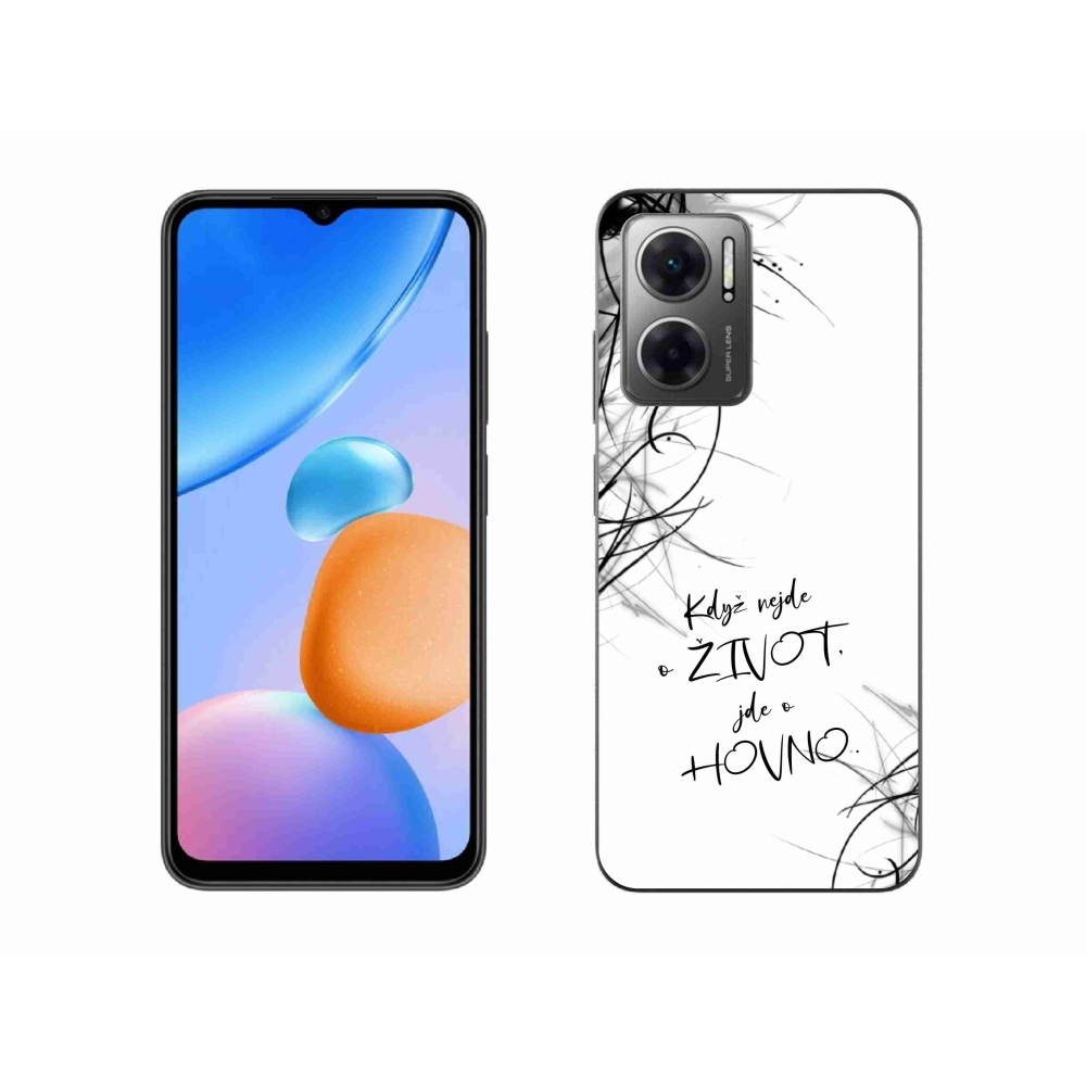 Gélový kryt mmCase na Xiaomi Redmi 10 5G - vtipný text 16 biele pozadie