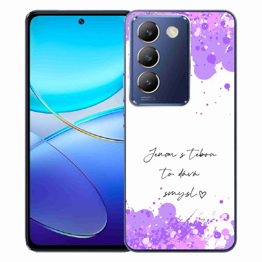 Gélový kryt mmCase na Vivo V40 SE 4G/5G - zamilovaný text biele pozadie