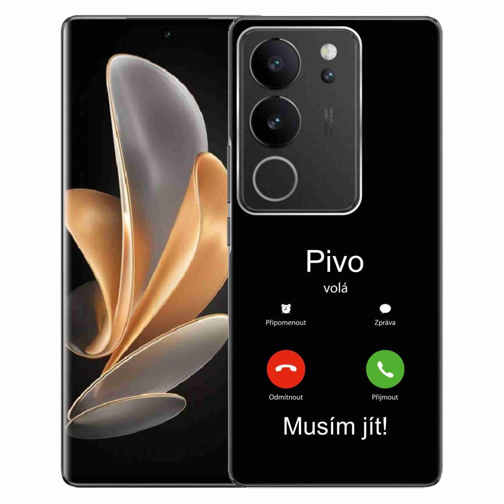 Gélový kryt mmCase na Vivo V29 5G - pivo volá čierne pozadie