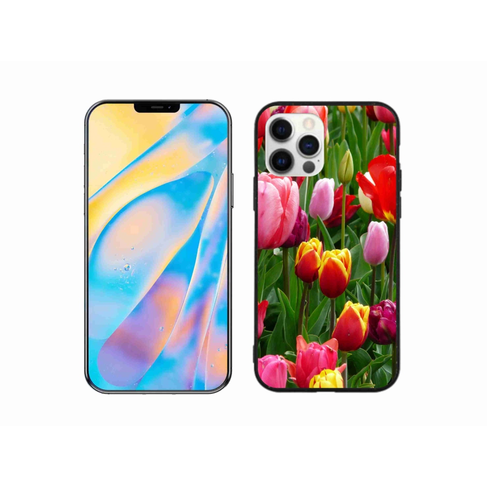 Gélový kryt mmCase na iPhone 12 Pro - tulipány