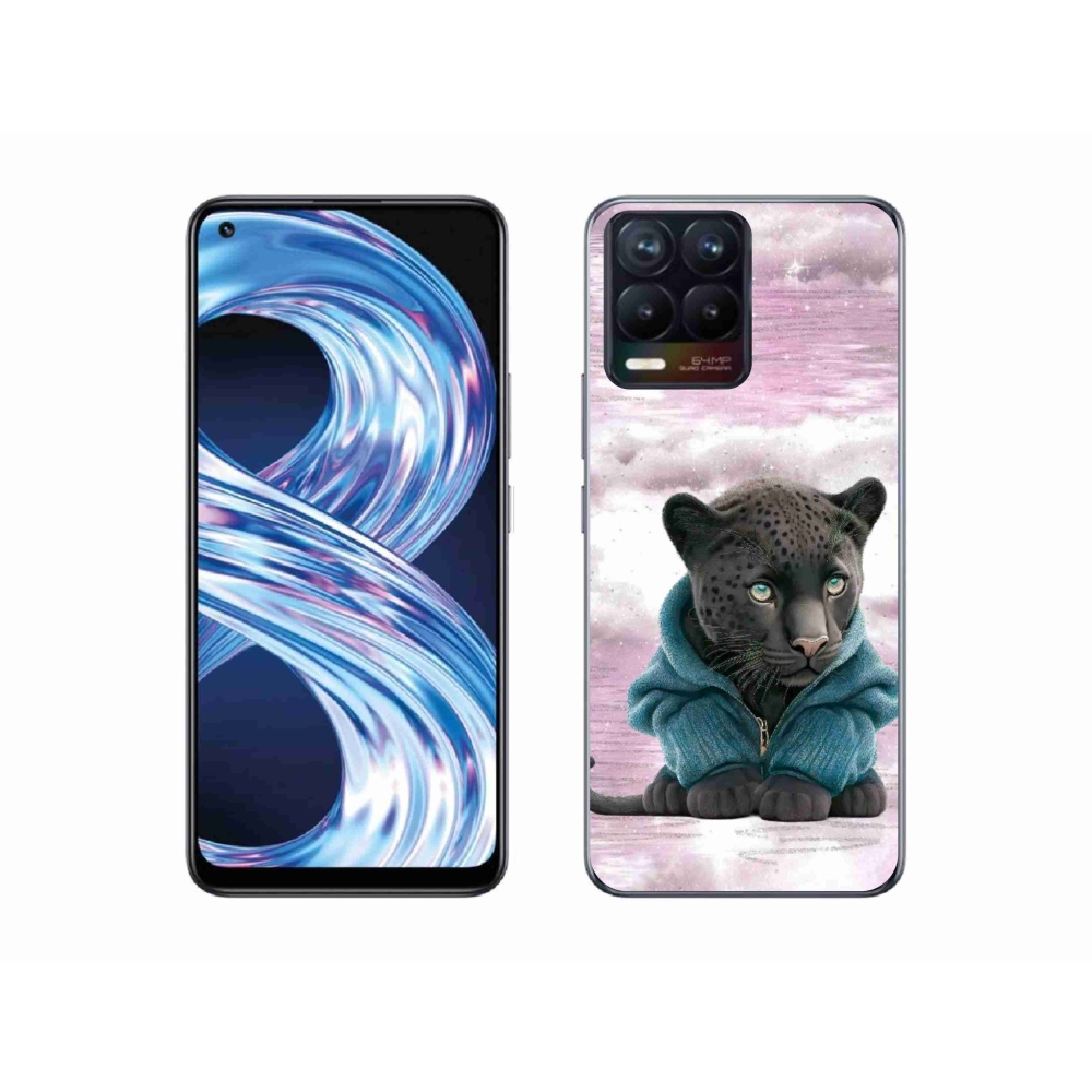 Gélový kryt mmCase na Realme 8 Pro - čierny panter vo svetri