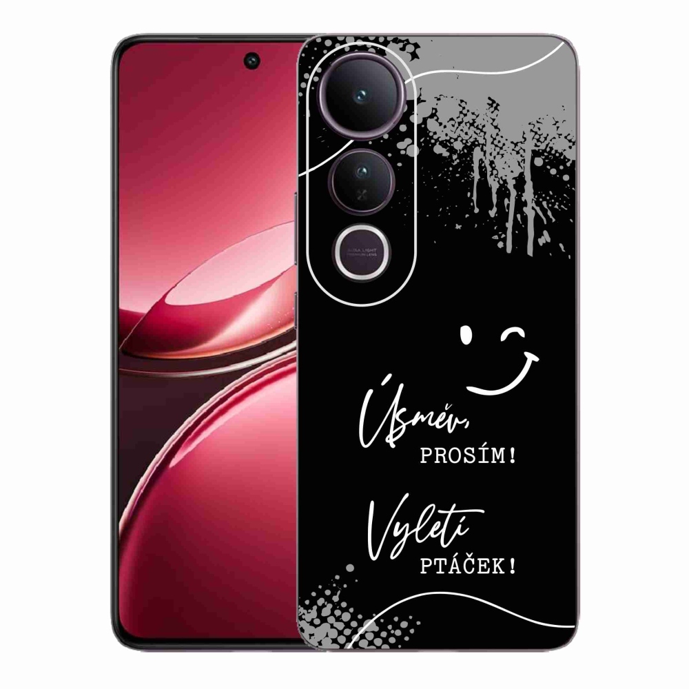 Gélový kryt mmCase na Vivo V50 Lite 4G/5G - vtipný text 4 čierne pozadie