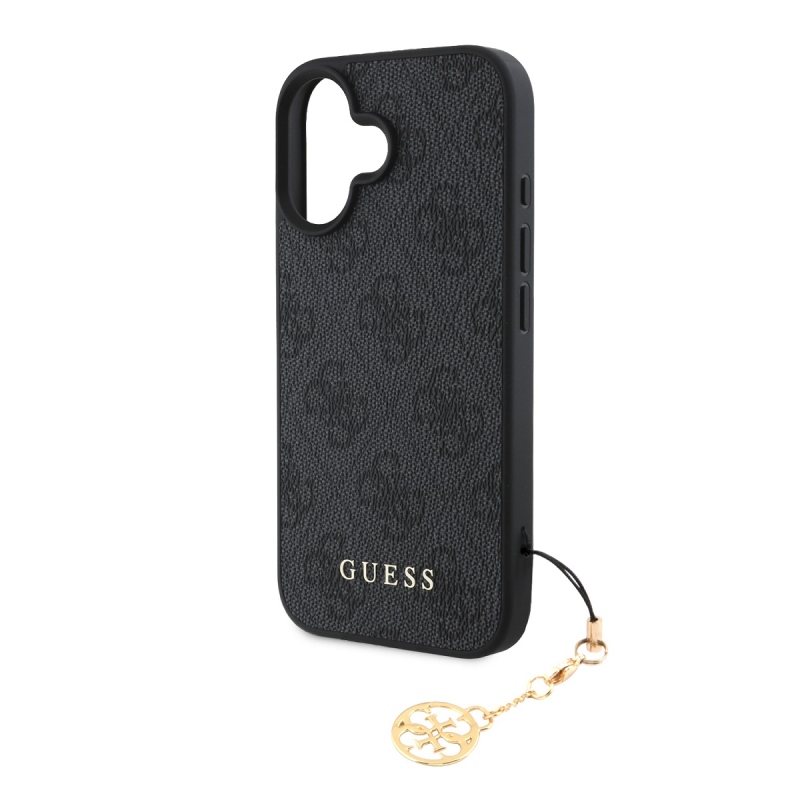 Guess 4G Charm Zadný Kryt pre iPhone 16 Plus Tone on Tone Grey