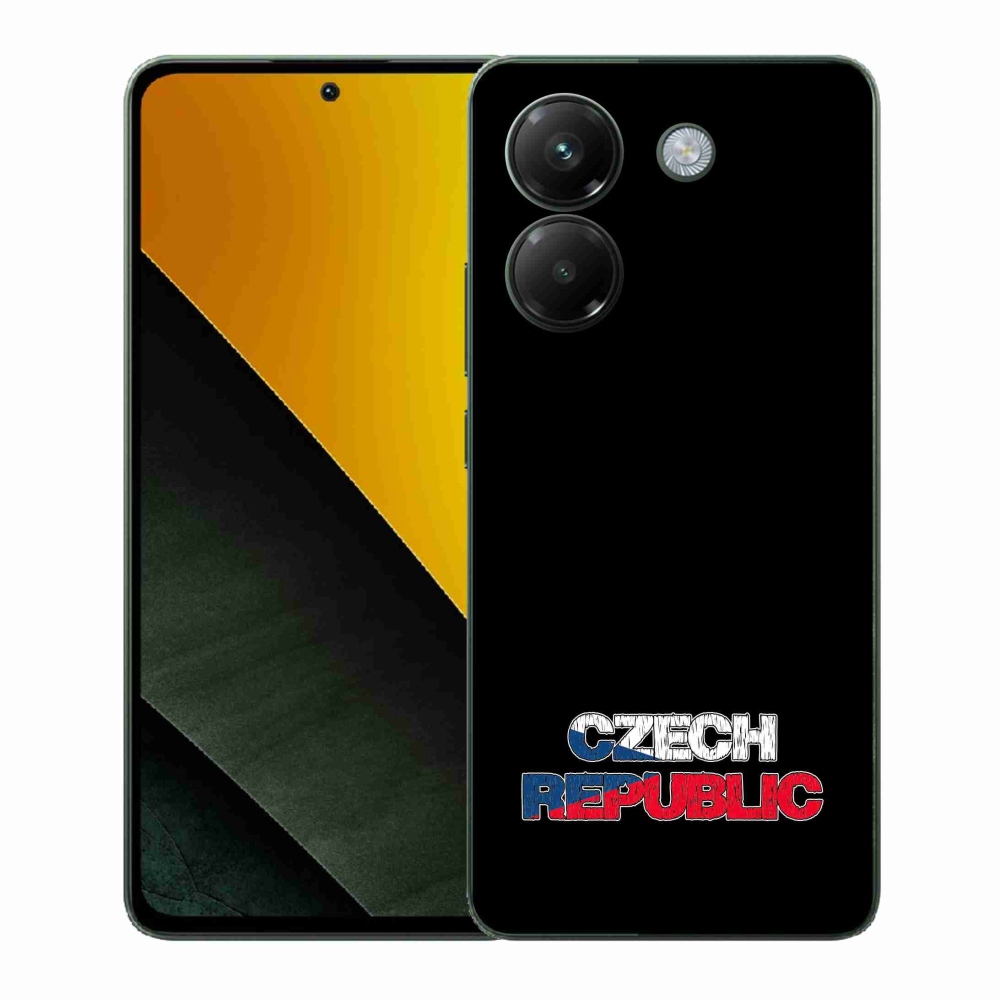 Gélový kryt mmCase na Xiaomi Poco M7 Pro 5G - Czech Republic čierne pozadie