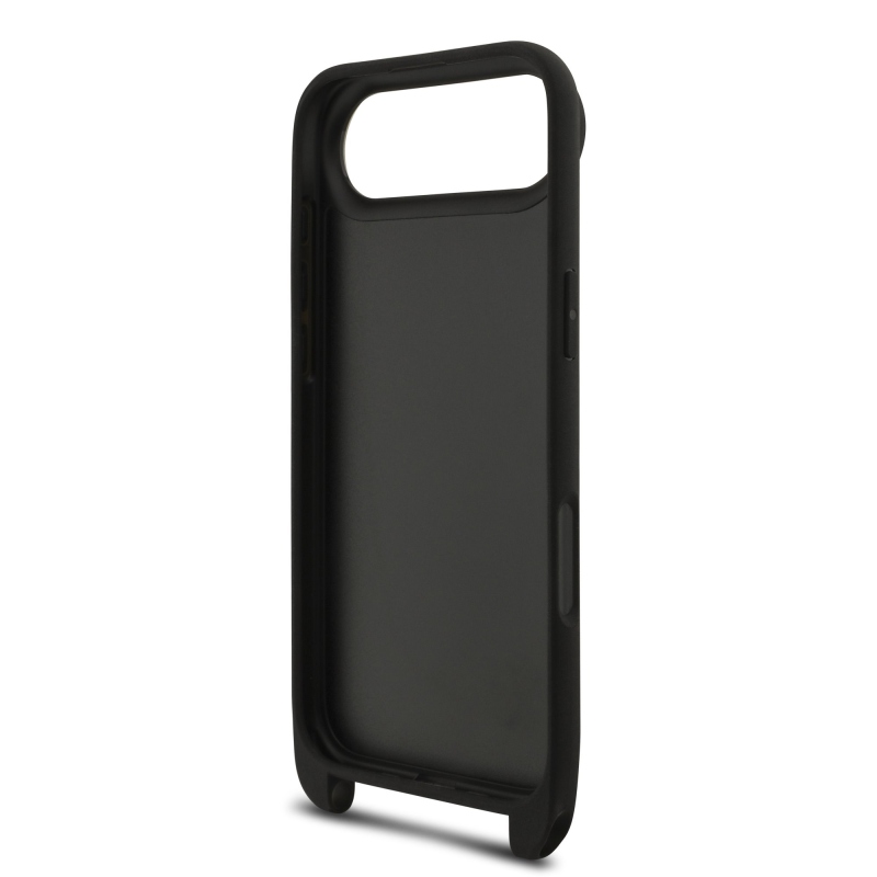 Karl Lagerfeld Saffiano Crossbody Strap Metal Karl and Choupette Zadný kryt pre iPhone Air Black