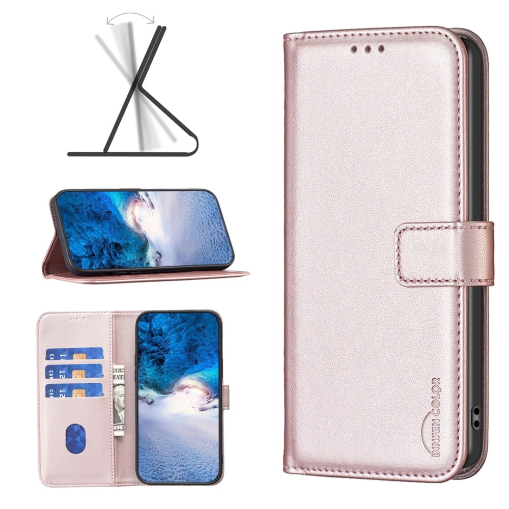 BNF knižkové púzdro na Samsung Galaxy M55 5G - ružovozlaté