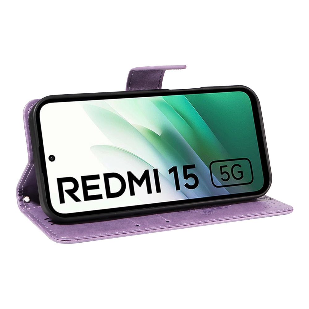 Trees knižkové púzdro na Xiaomi Redmi 15 4G (171mm) - svetlofialové