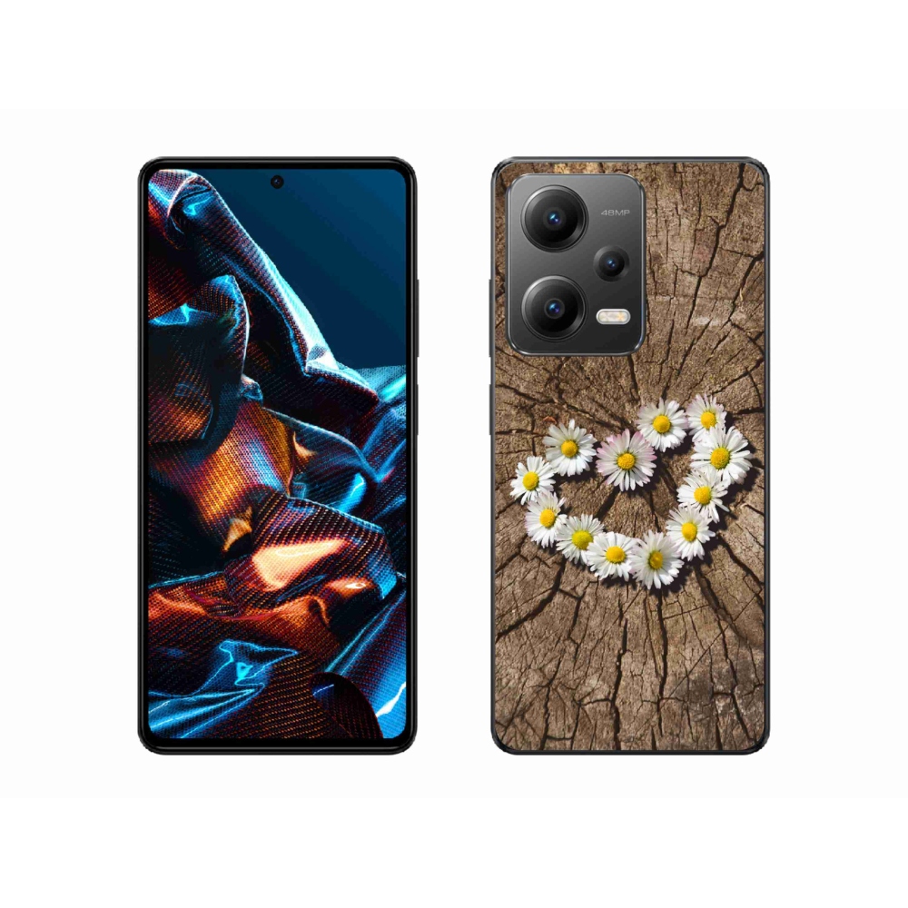 Gélový kryt mmCase na mobil Xiaomi Redmi Note 12 Pro 5G - srdce z margaréty