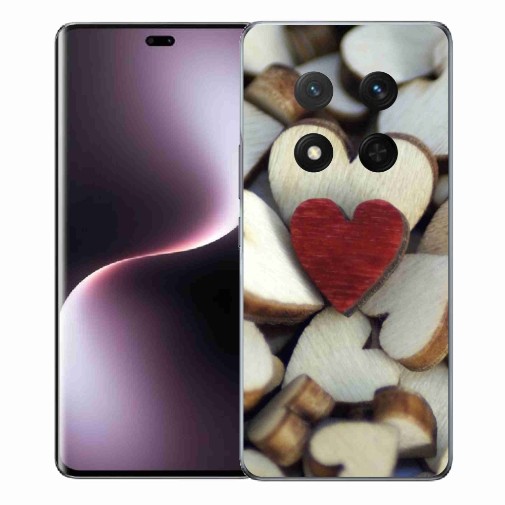Gélový kryt mmCase na Honor Magic 7 Lite 5G - gravírované červené srdce