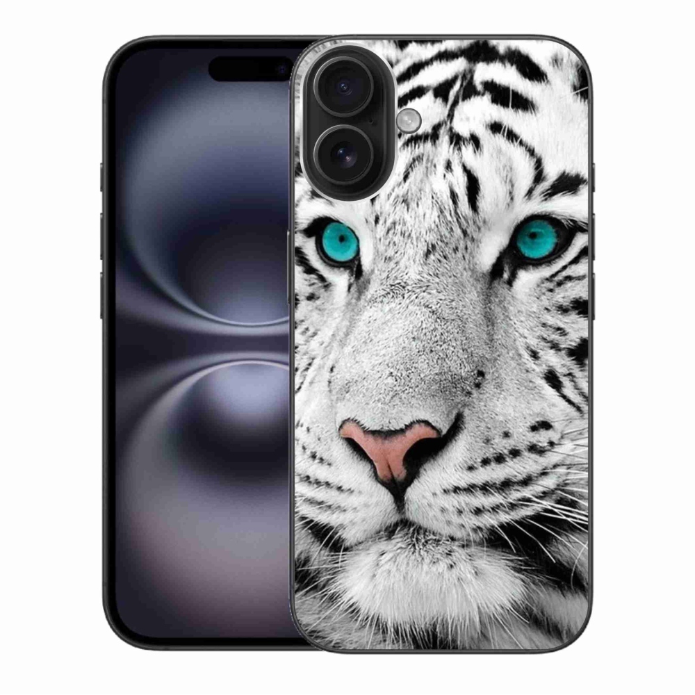 Gélový kryt mmCase na iPhone 16 Plus - biely tiger