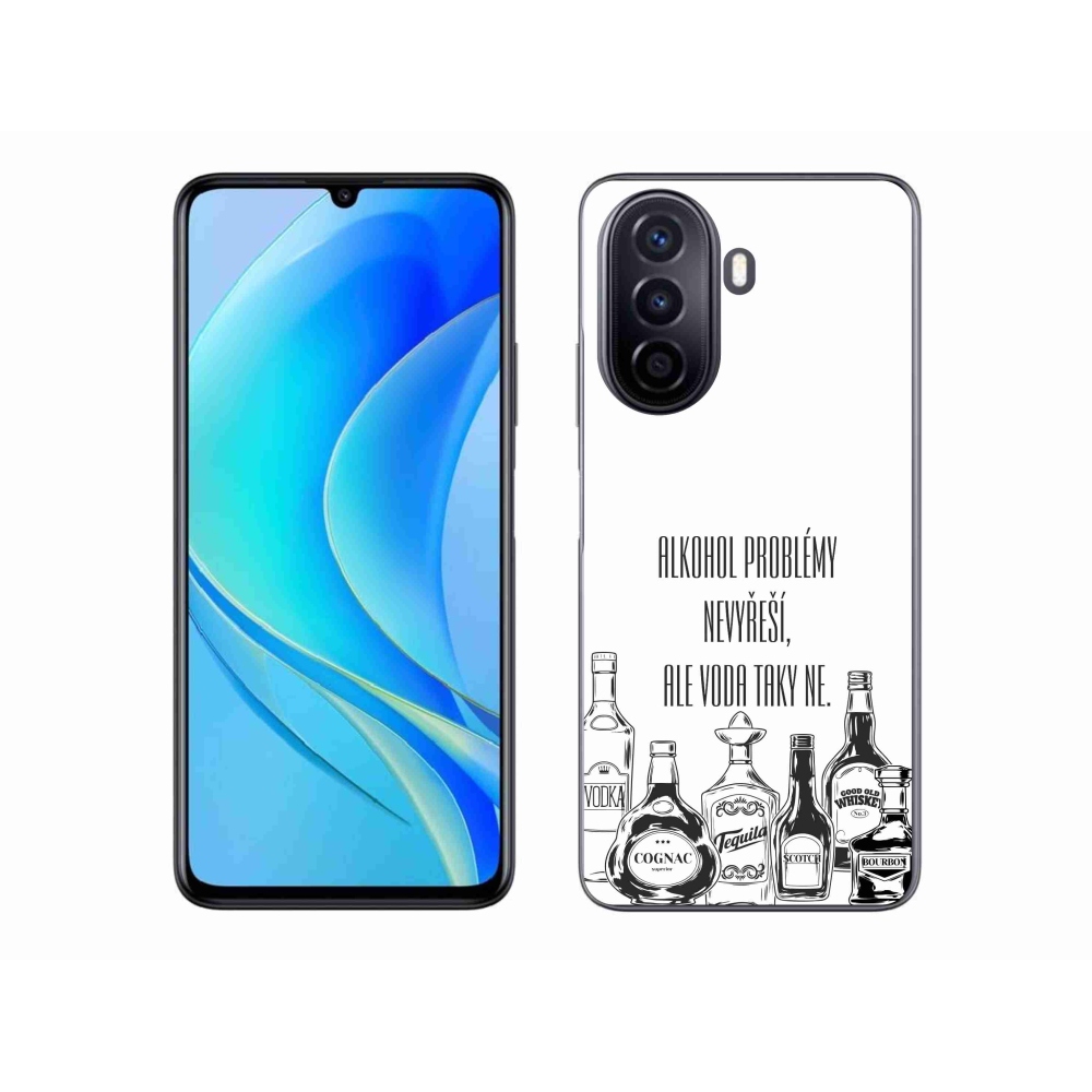 Gélový kryt mmCase na Huawei Nova Y70 - vtipný text biele pozadie