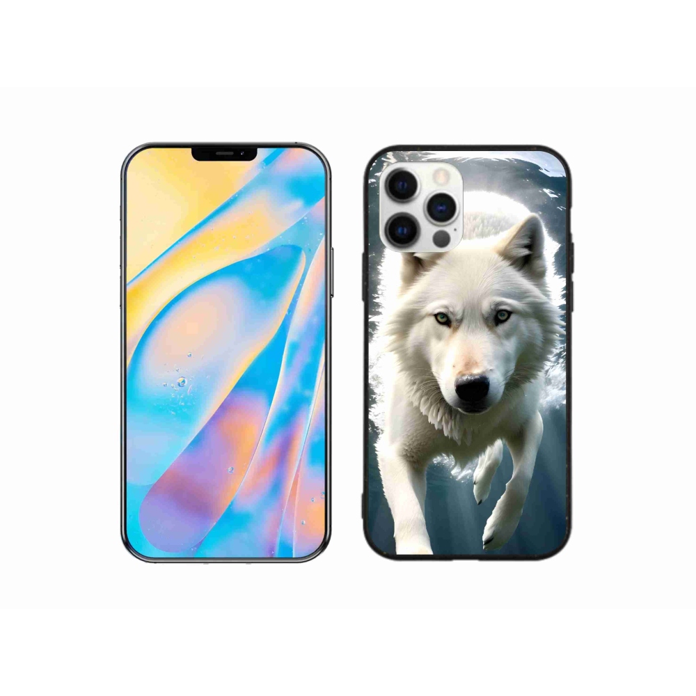 Gélový kryt mmCase na iPhone 12 - biely vlk