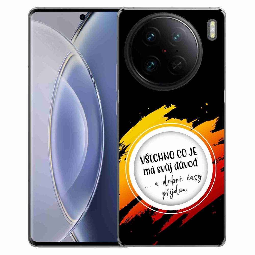Gélový kryt mmCase na Vivo X90 Pro - citát 3 čierne pozadie