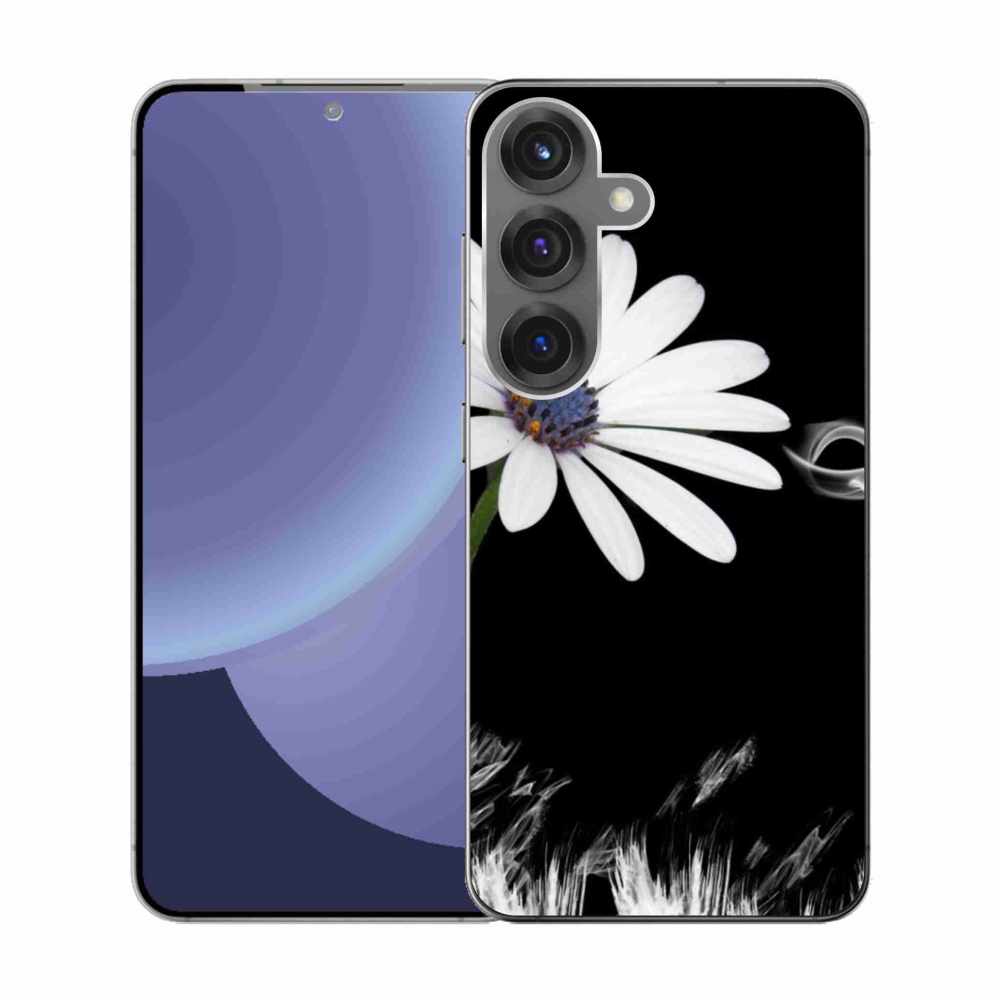 Gélový kryt mmCase na Samsung Galaxy S25 - biela kvetina