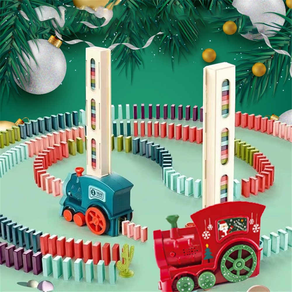 Elektrický vláčik na domino 60 ks so svetlom a zvukom