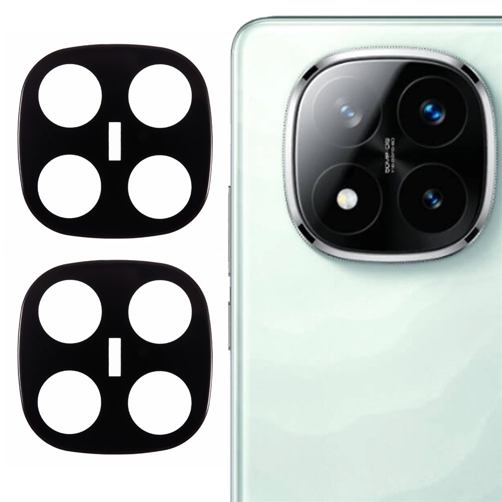 Sklo šošovky fotoaparátu na Xiaomi Redmi Note 14 Pro + 5G - čierne 2ks