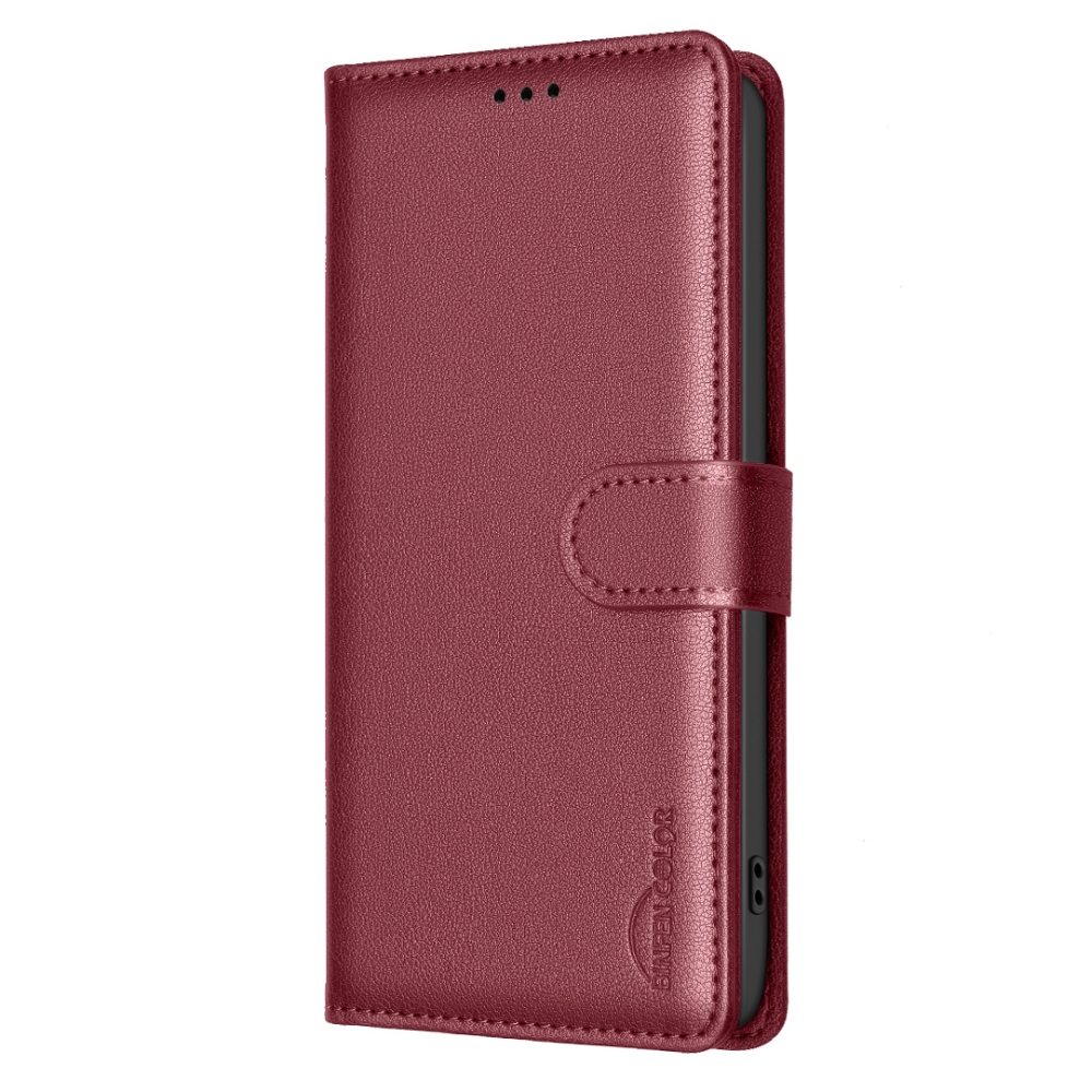 BINFEN knižkové púzdro na Xiaomi Redmi 15 5G (169mm) - červené