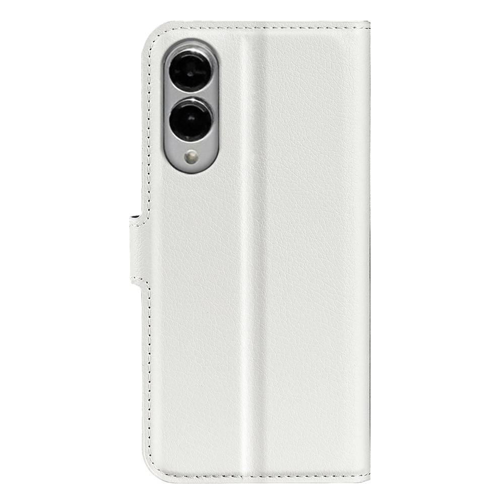 Litchi knižkové púzdro na Samsung Galaxy S25 Edge - biele