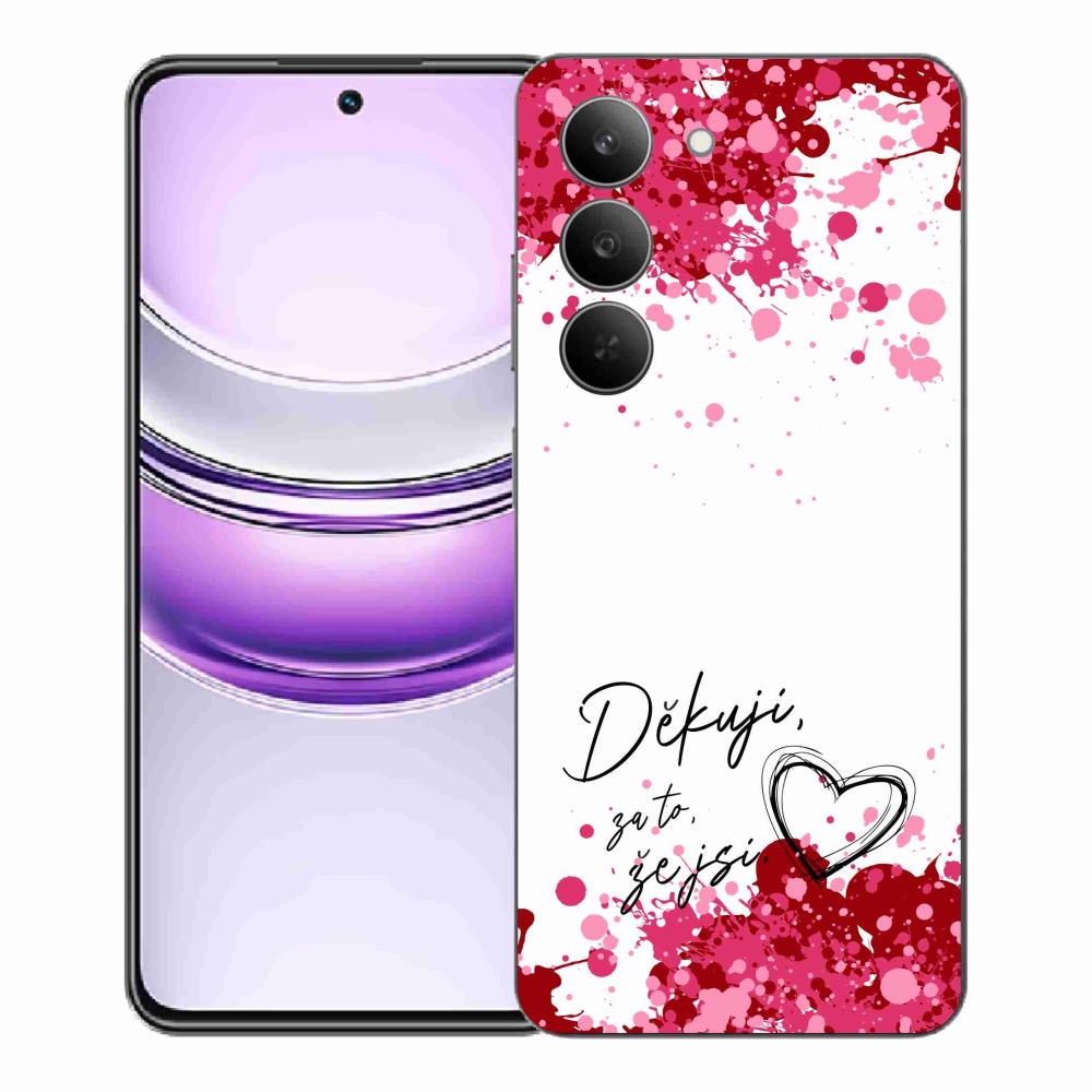 Gélový kryt mmCase na Realme 14x 5G - zamilovaný text 2 biele pozadie