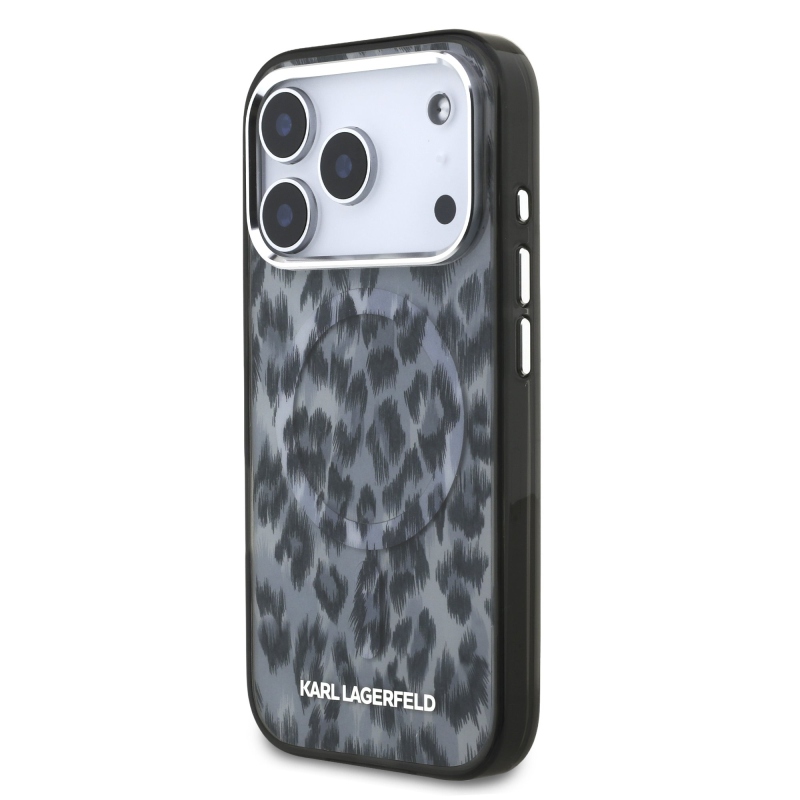 Karl Lagerfeld IML Leopard MagSafe Zadný Kryt pre iPhone 17 Pro Grey