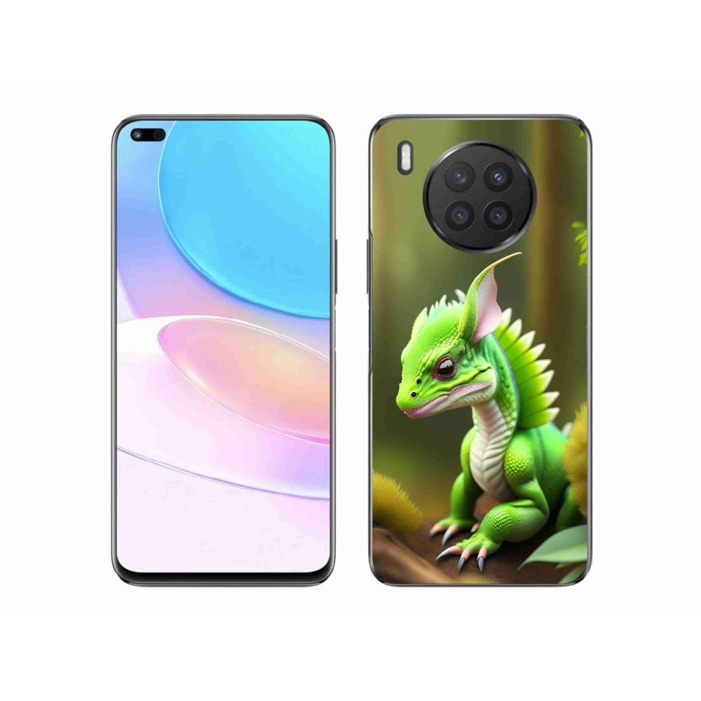 Gelový kryt mmCase na Huawei Nova 8i - zelený dráček