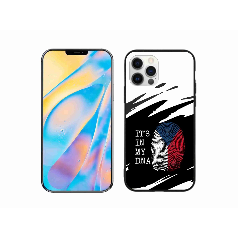 Gélový kryt mmCase na iPhone 12 - vlajka odtlačok prsta čiernobiele pozadie