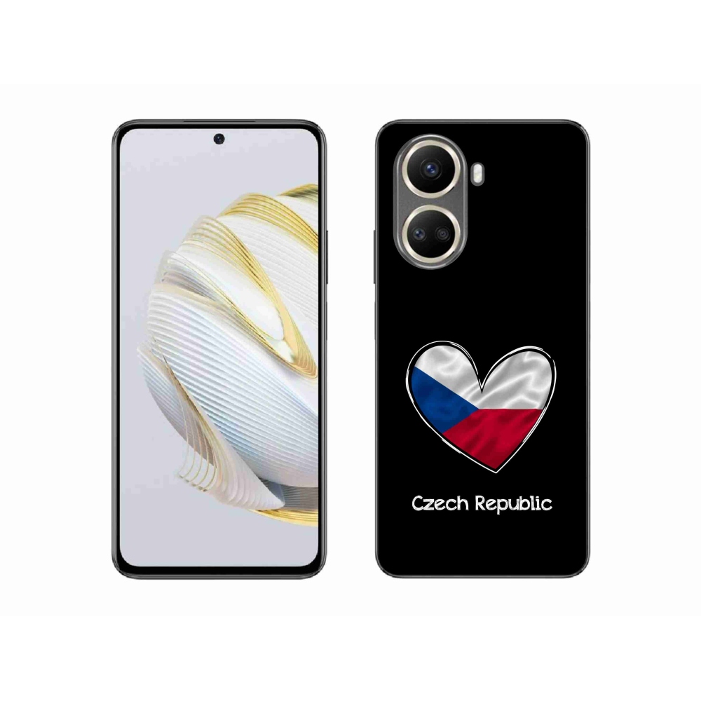 Gélový kryt mmCase na Huawei Nova 10 SE - vlajka srdca čierne pozadie
